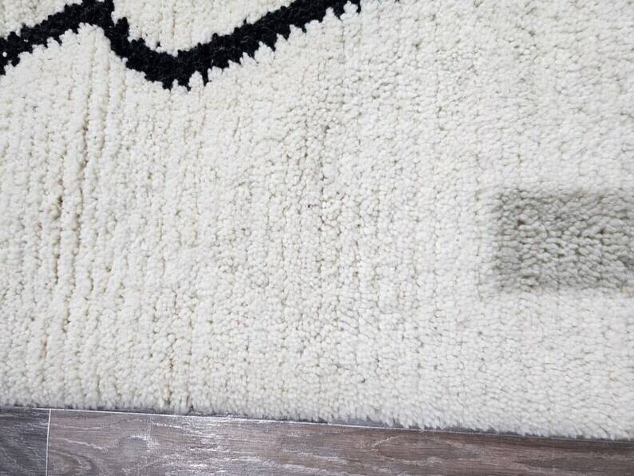 Ręcznie tkany dywan 200x300 cm, wełna, kremowy, zielony, czarny, Maroko - 200444