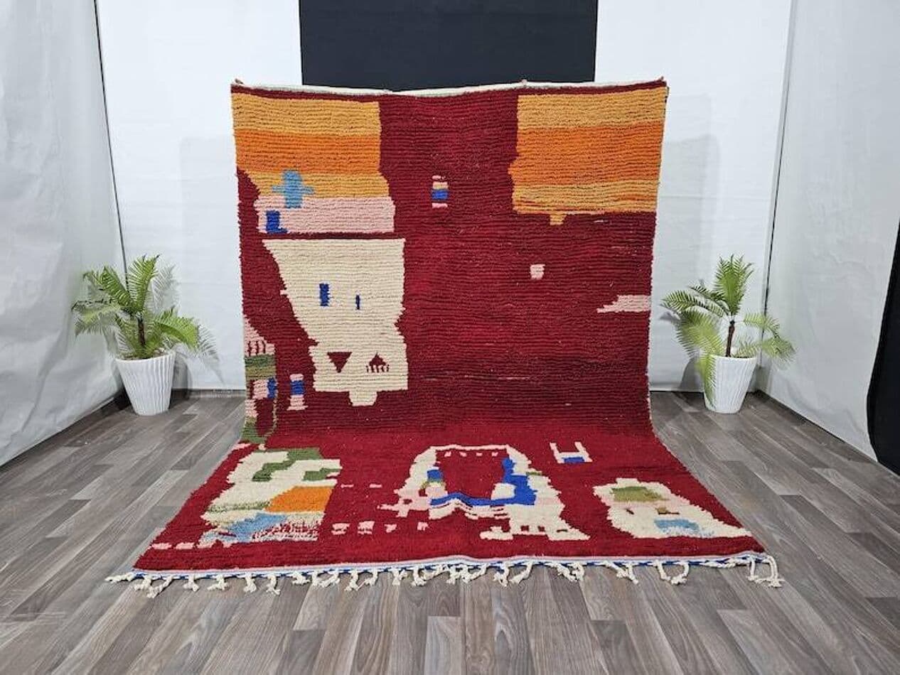 Ręcznie tkany dywan 250x150 cm, wełna, wielokolorowy, Maroko - 200441