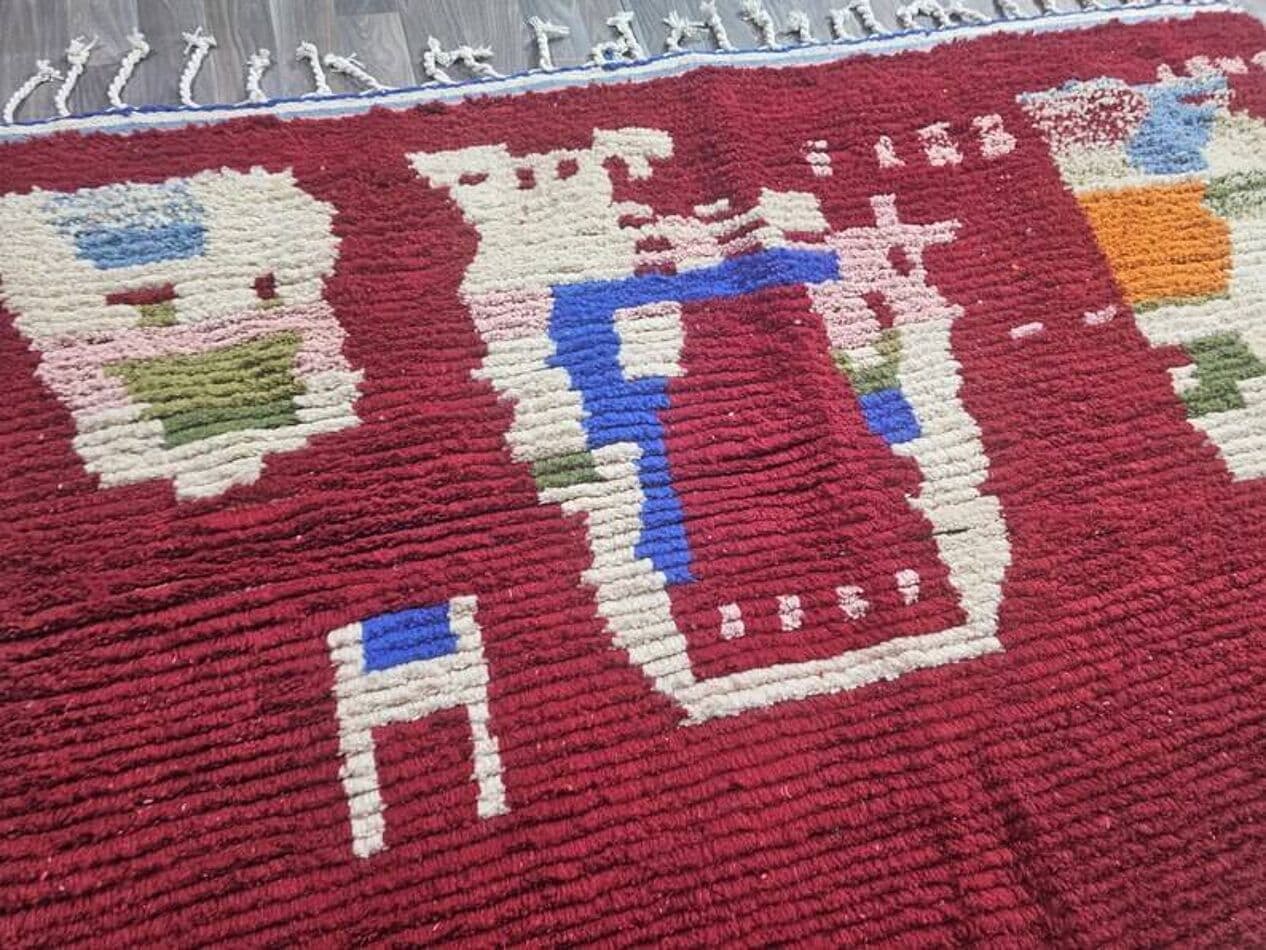 Ręcznie tkany dywan 250x150 cm, wełna, wielokolorowy, Maroko - 200439