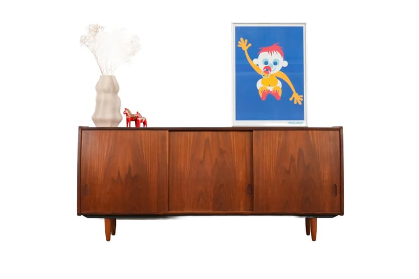 Sideboard, brown teak, Denmark, 1970s