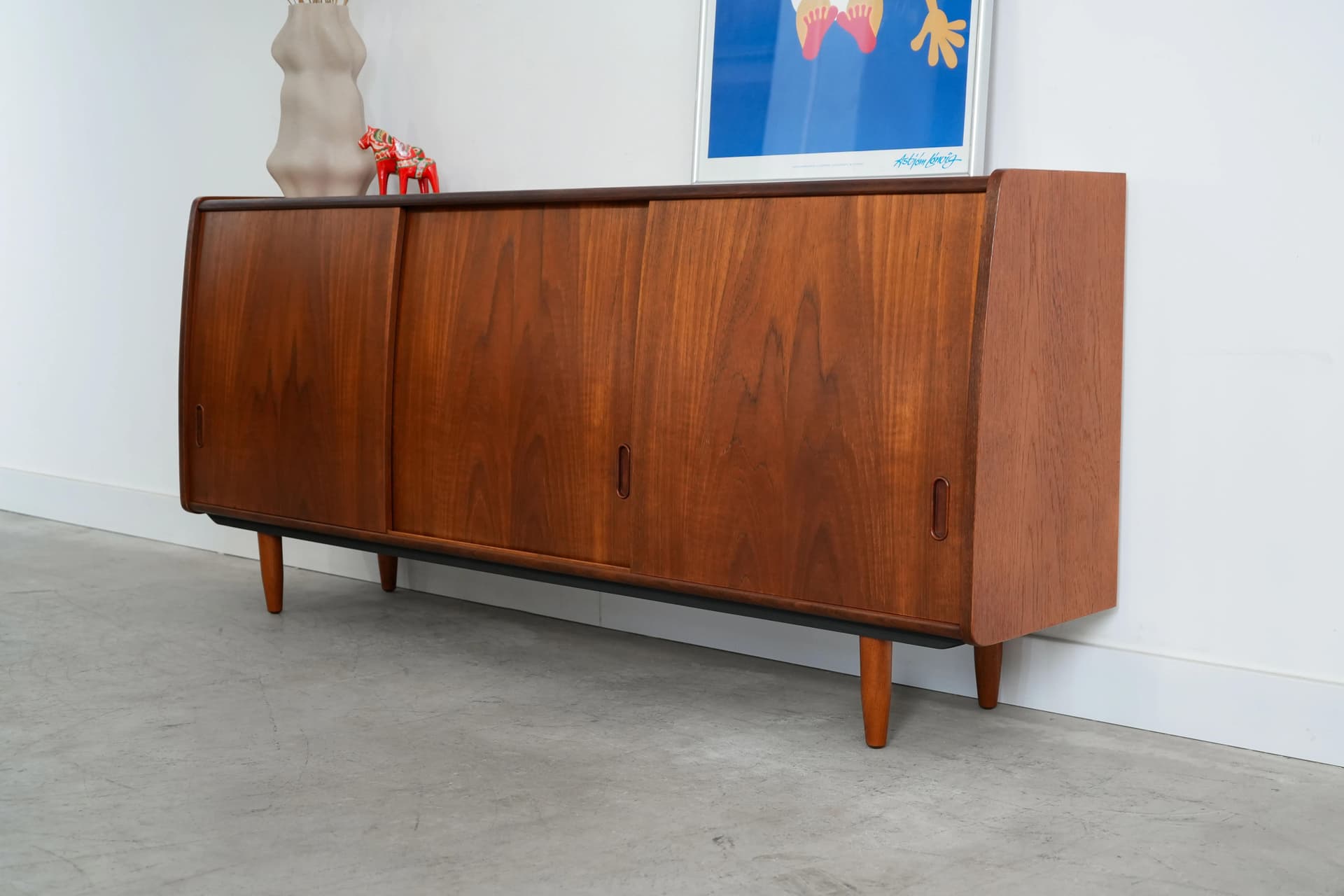 Sideboard, brown teak, Denmark, 1970s - 14375