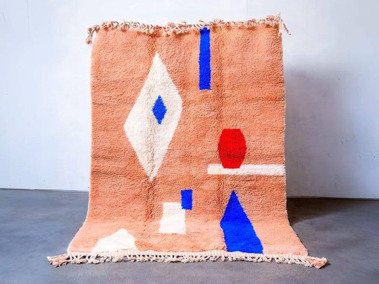 Ręcznie tkany dywan 250x150 cm, wełna, multikolor, Maroko - 200399