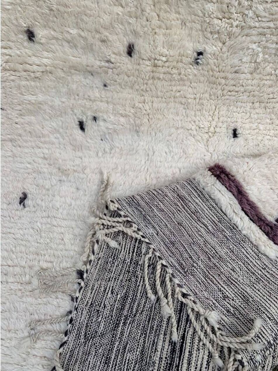 Ręcznie tkany dywan 250x150 cm, wełna, kremowy, szary, fioletowy, Maroko - 201063