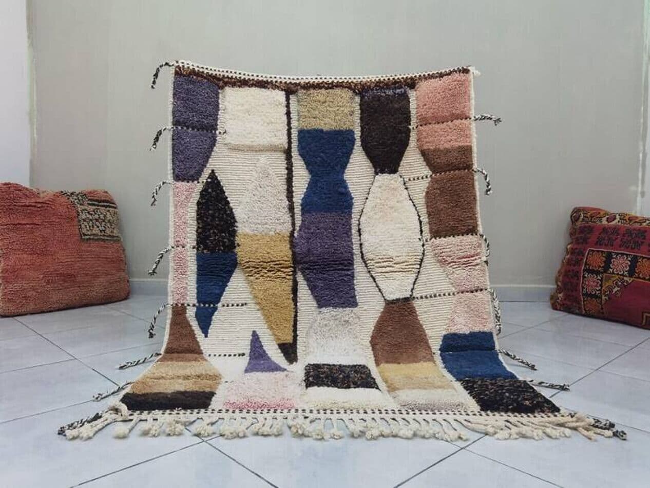 Ręcznie tkany dywan 200x300 cm, wełna, multikolor, Maroko - 201037