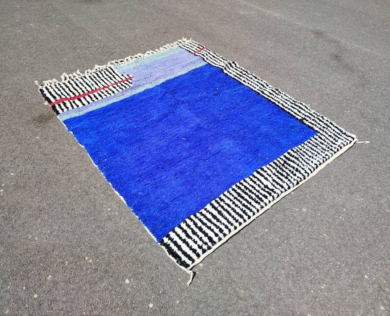 Ręcznie tkany dywan 200x300 cm, wełna, niebieski, Maroko - 201006