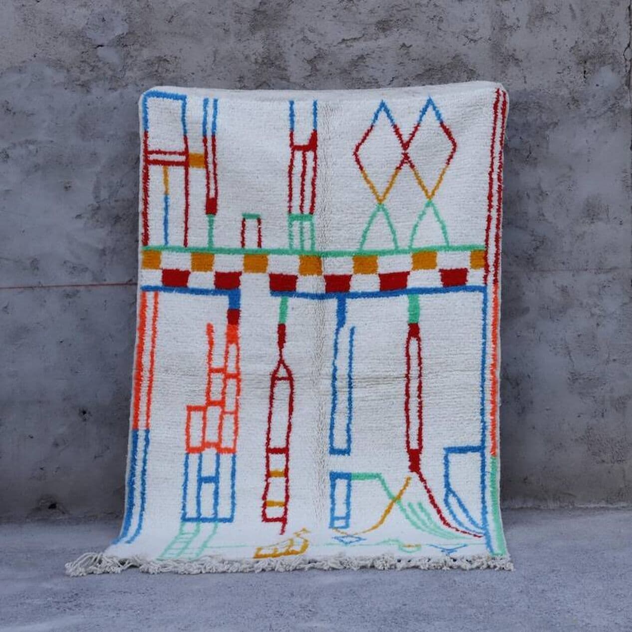 Ręcznie tkany dywan 250x150 cm, wełna, wielokolorowy, Maroko - 200981