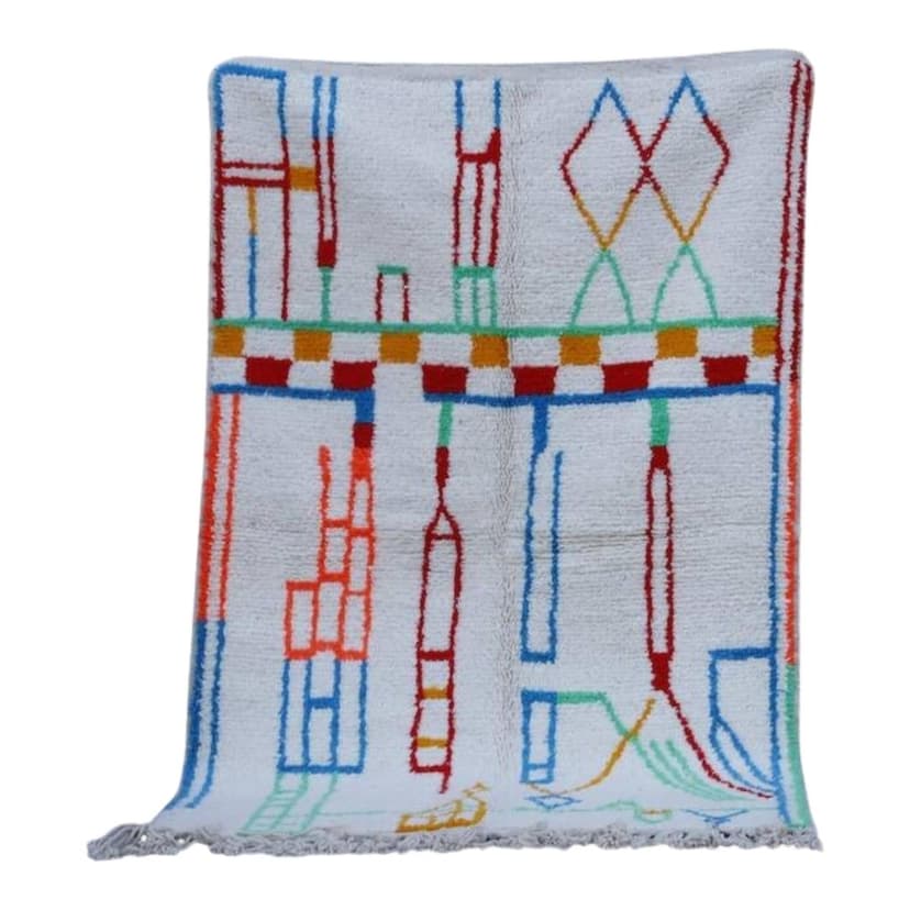 Ręcznie tkany dywan 250x150 cm, wełna, wielokolorowy, Maroko