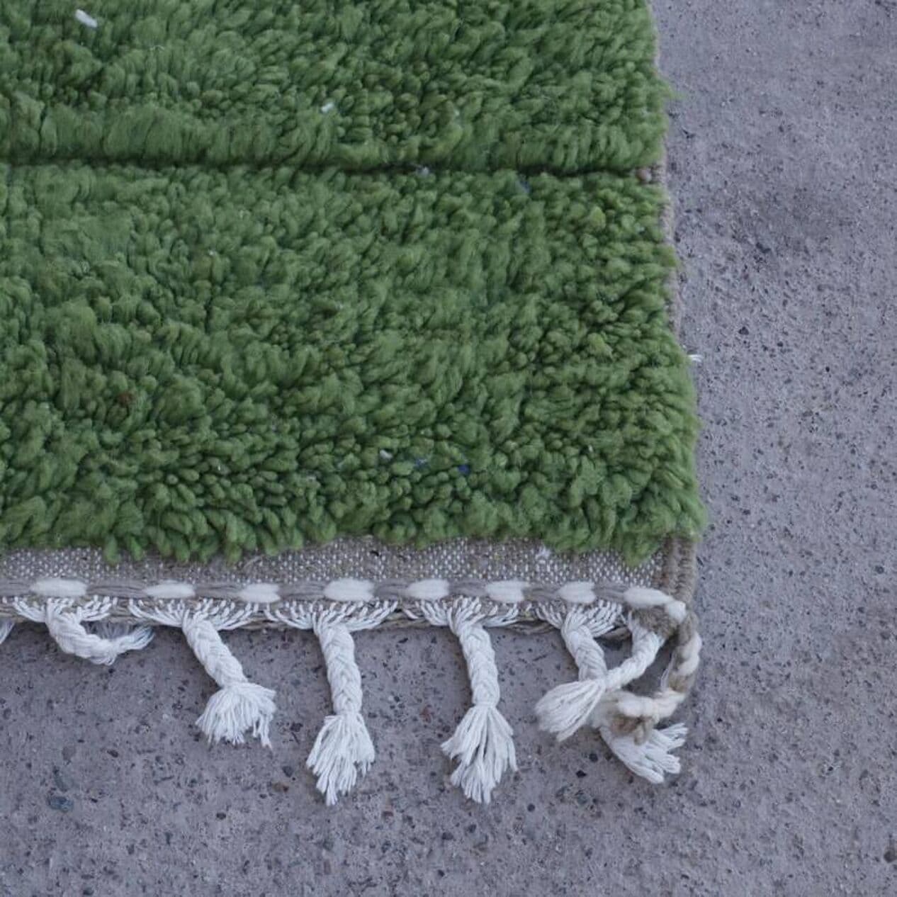 Ręcznie tkany dywan 250x150 cm, wełna, szary, biały, zielony, fioletowy, Maroko - 200977