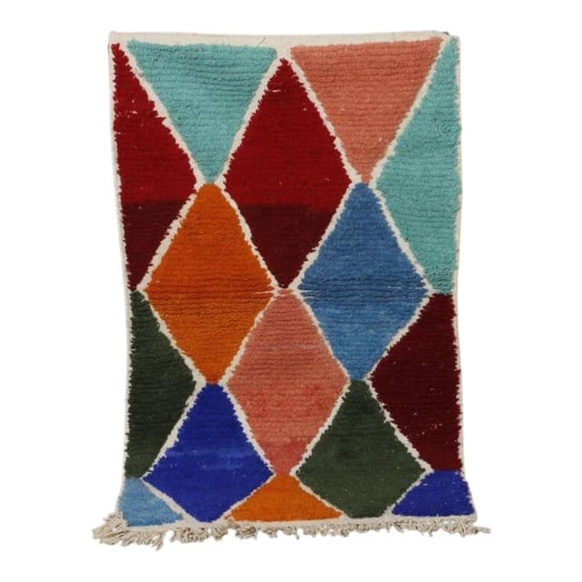 Ręcznie tkany dywan 250x150 cm, wełna, multikolor, Maroko - WYMIARY