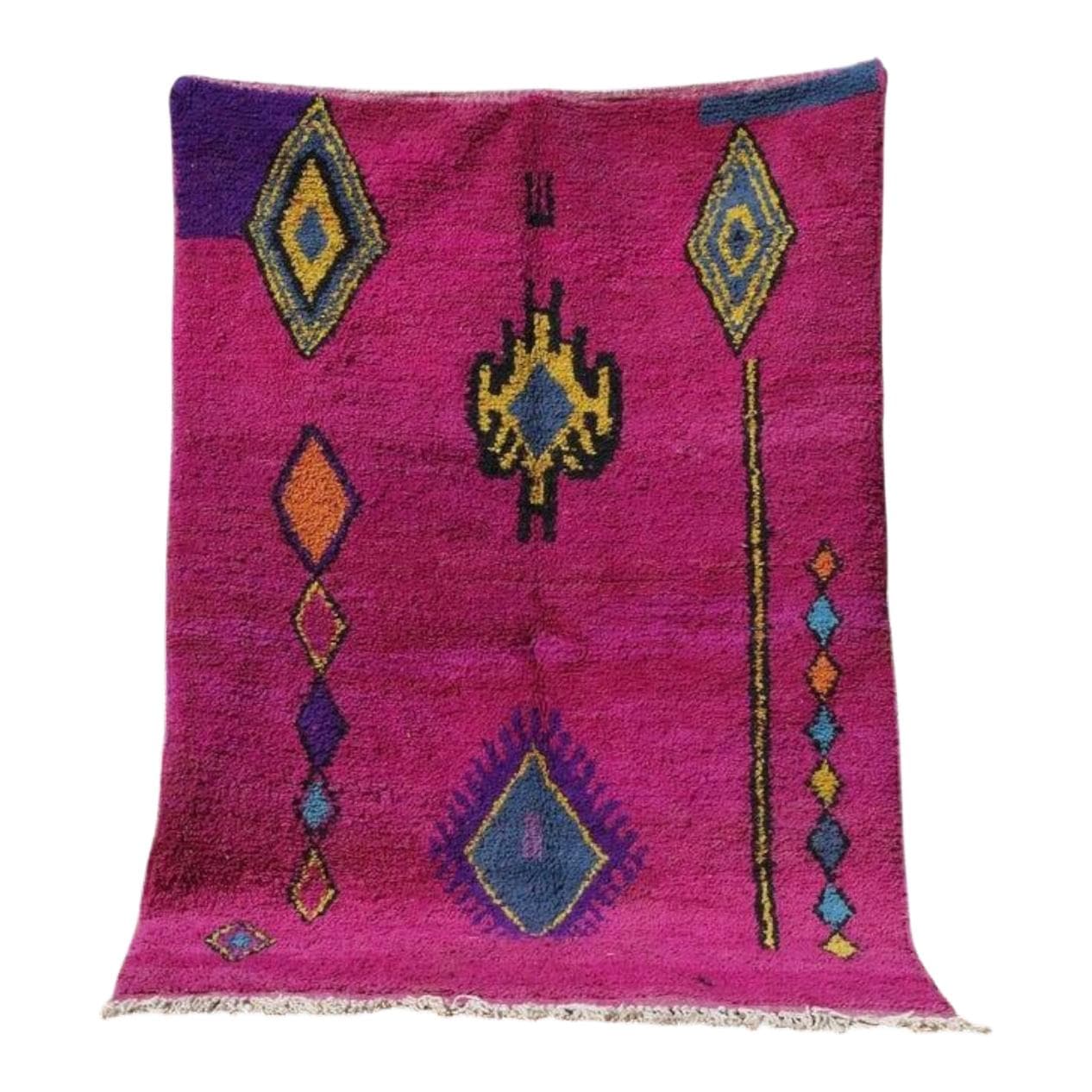 Ręcznie tkany dywan 250x150 cm, wełna, multikolor, Maroko