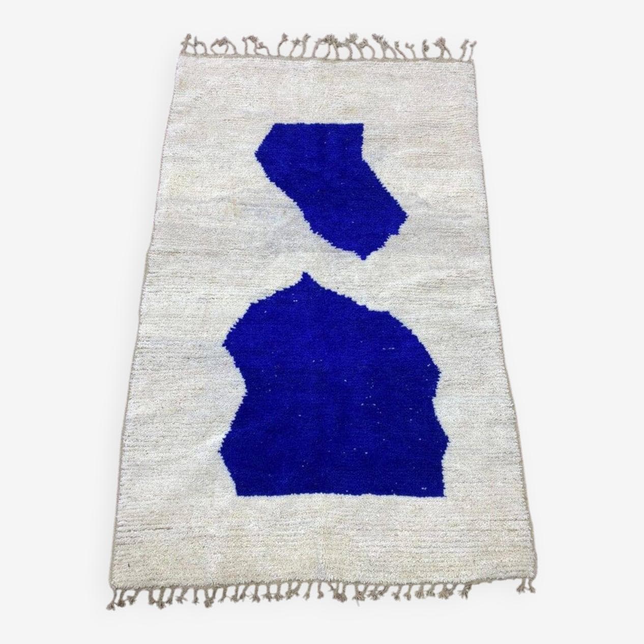 Ręcznie tkany dywan 200x300 cm, wełna, biały, niebieski, Maroko - 200877