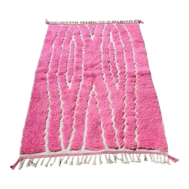 Ręcznie tkany dywan 250x150 cm, wełna, różowy, Maroko - WYMIARY