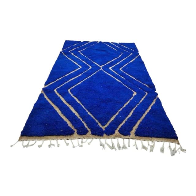Ręcznie tkany dywan 250x200 cm, wełna, niebieski, Maroko - WYMIARY