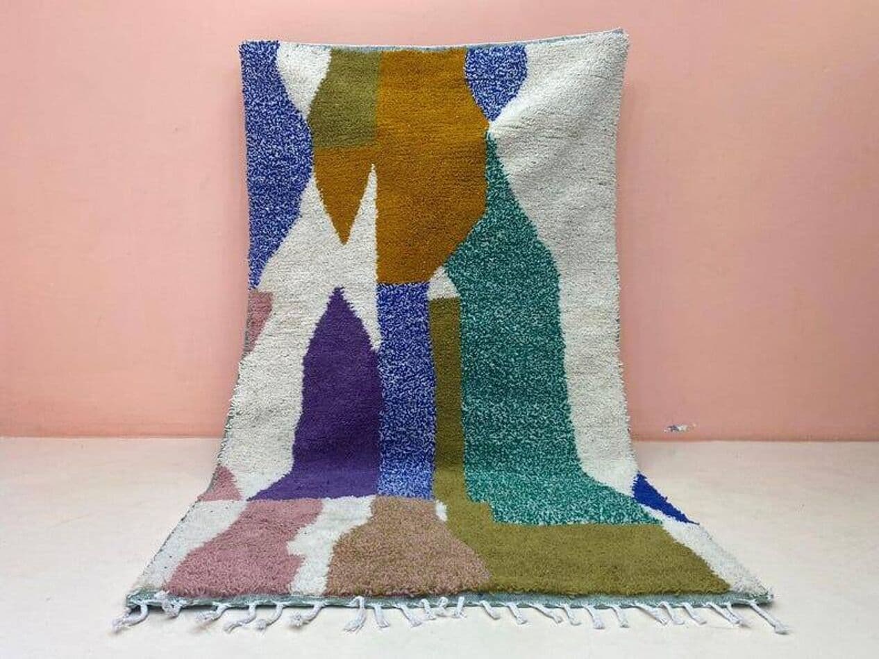 Ręcznie tkany dywan 250x150 cm, wełna, multikolor, Maroko - 200734