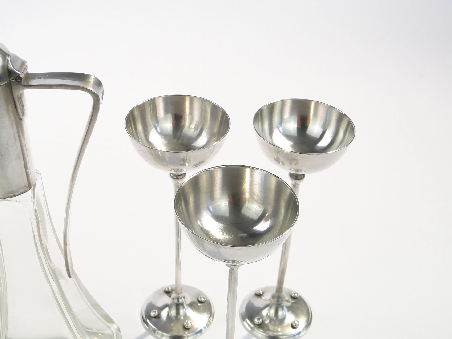Liqueur set Art Deco, silver, crystal, silver, Germany, 1920s - 14054