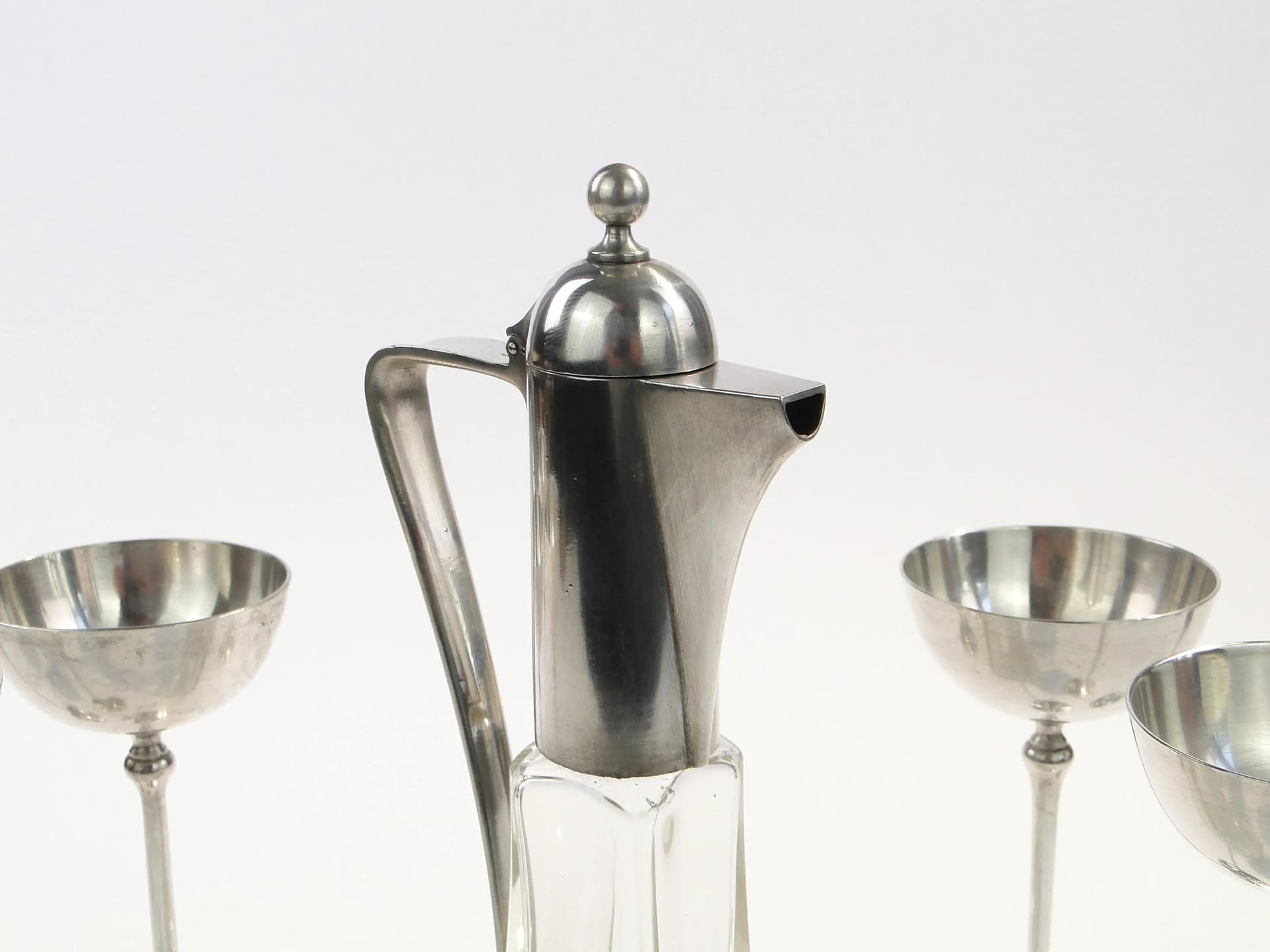 Liqueur set Art Deco, silver, crystal, silver, Germany, 1920s - 14058