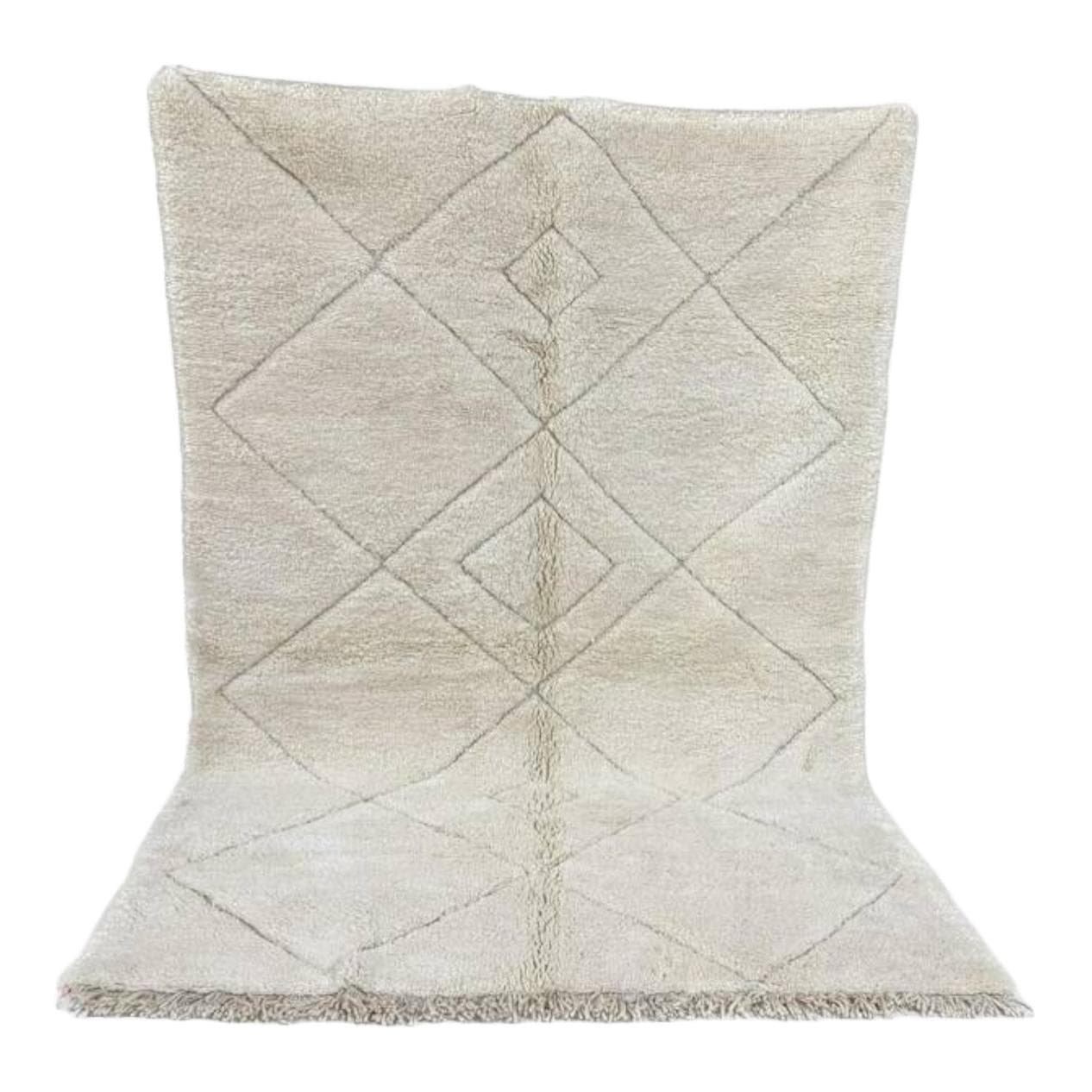 Ręcznie tkany dywan 250x150 cm, wełna, biały, Maroko