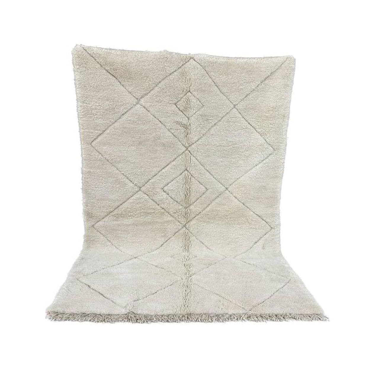 Ręcznie tkany dywan 250x150 cm, wełna, biały, Maroko - 200669