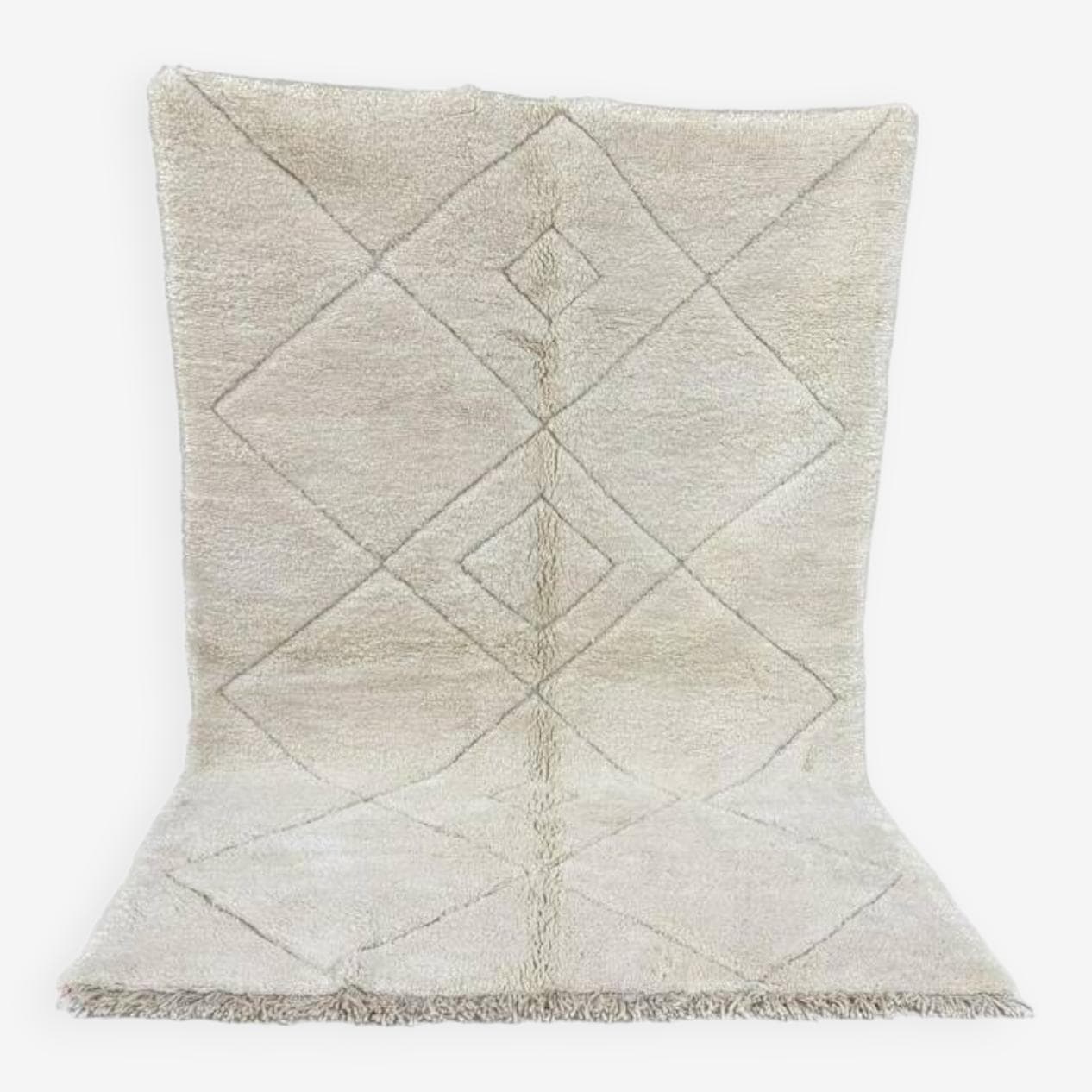 Ręcznie tkany dywan 250x150 cm, wełna, biały, Maroko - 200663