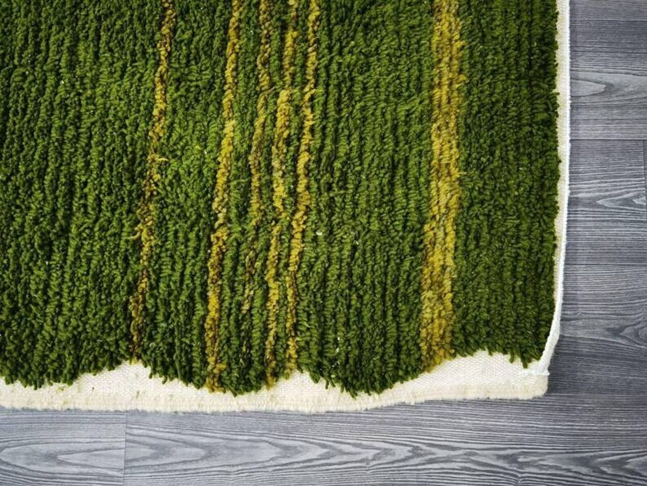 Ręcznie tkany dywan 250x150 cm, wełna, zielony, żółty, biały, Maroko - 200661