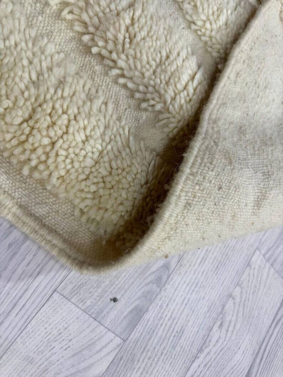 Ręcznie tkany dywan 250x150 cm, wełna, biały, Maroko - 200646