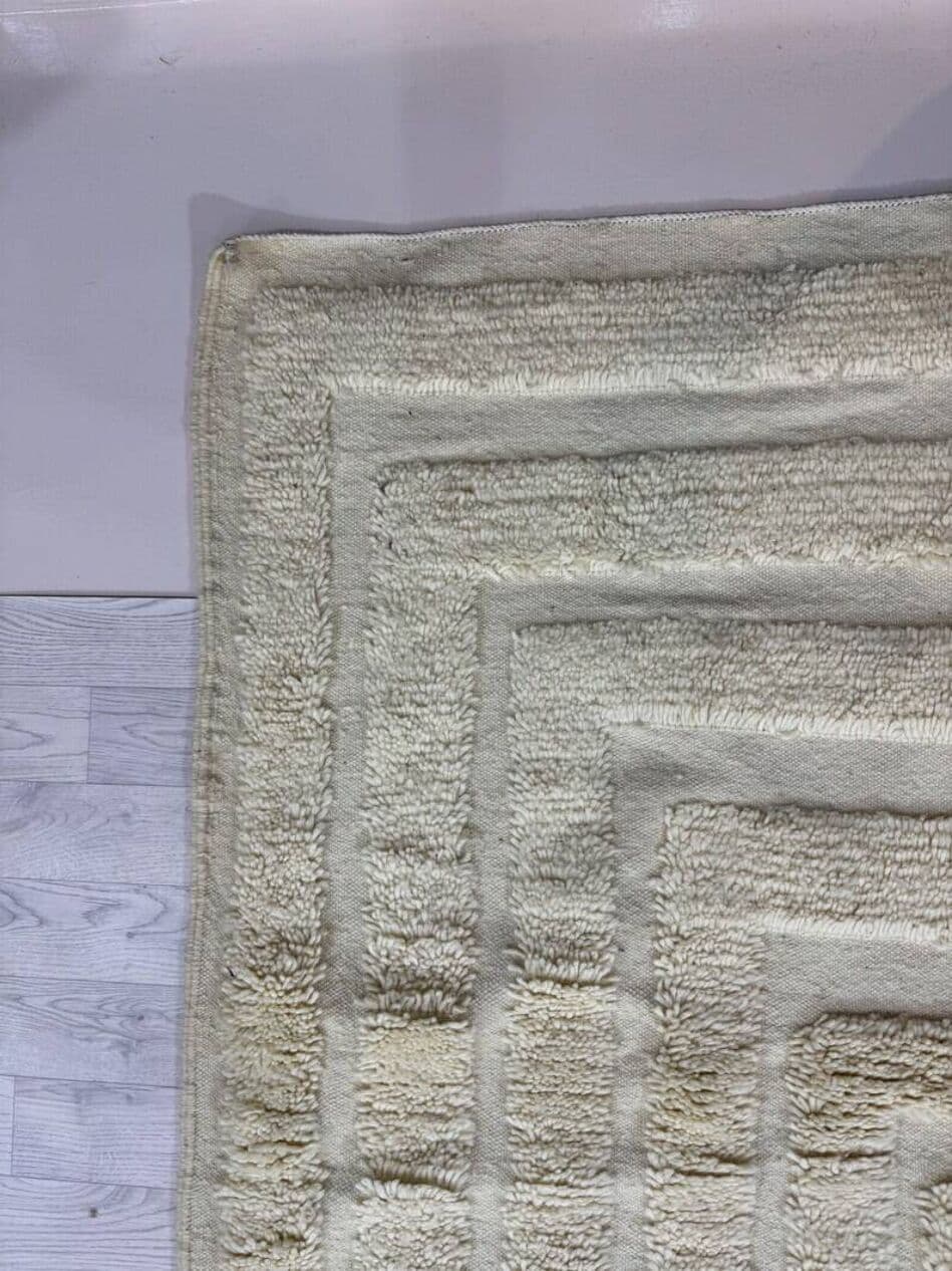 Ręcznie tkany dywan 250x150 cm, wełna, biały, Maroko - 200643