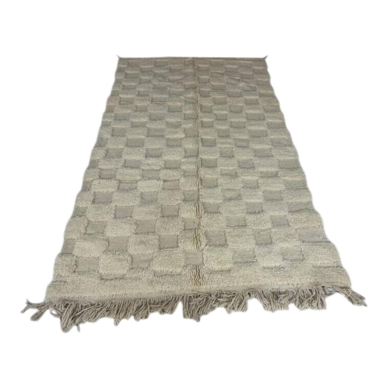 Ręcznie tkany dywan 250x150 cm, wełna, biały, Maroko