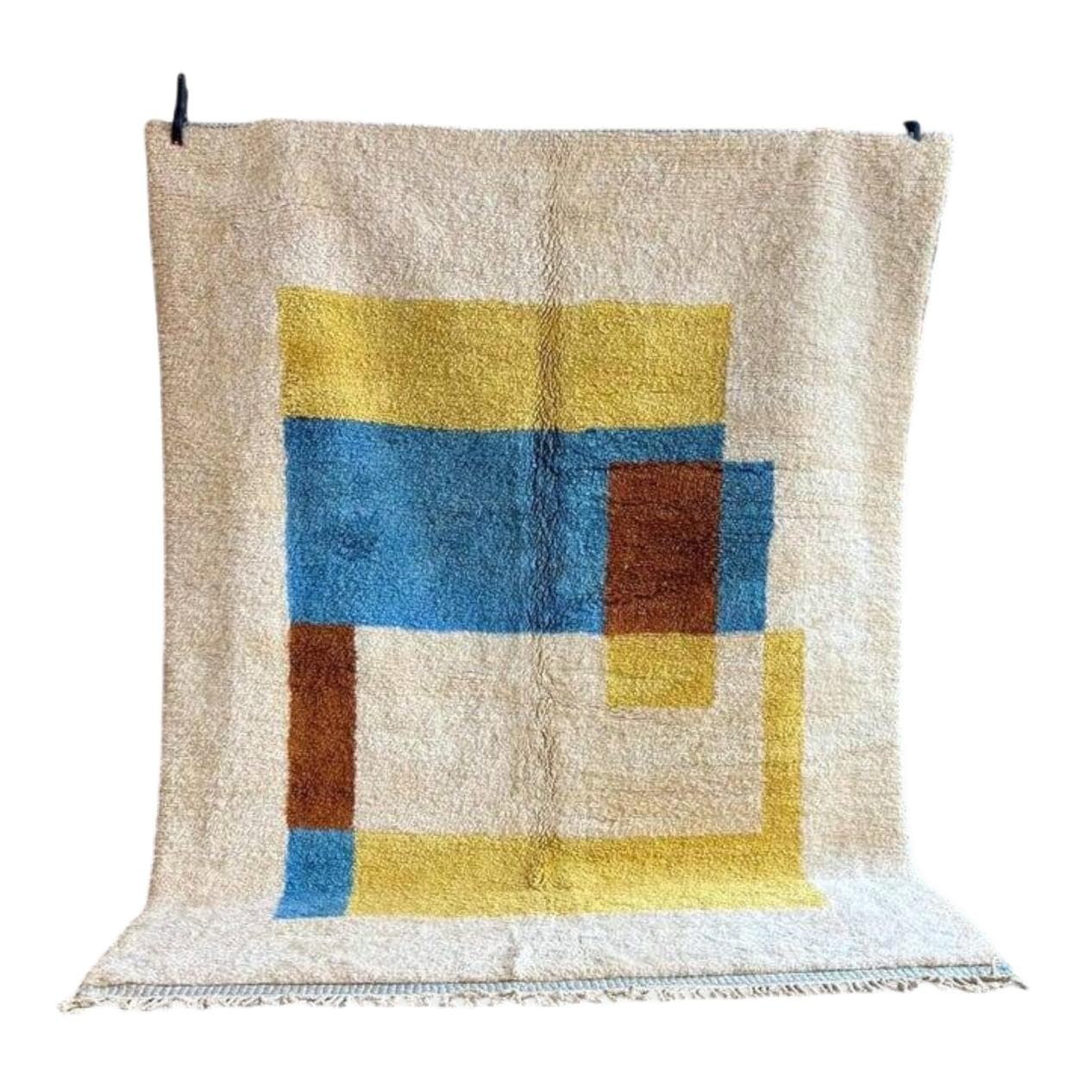 Ręcznie tkany dywan 200x300 cm, wełna, multikolor, Maroko