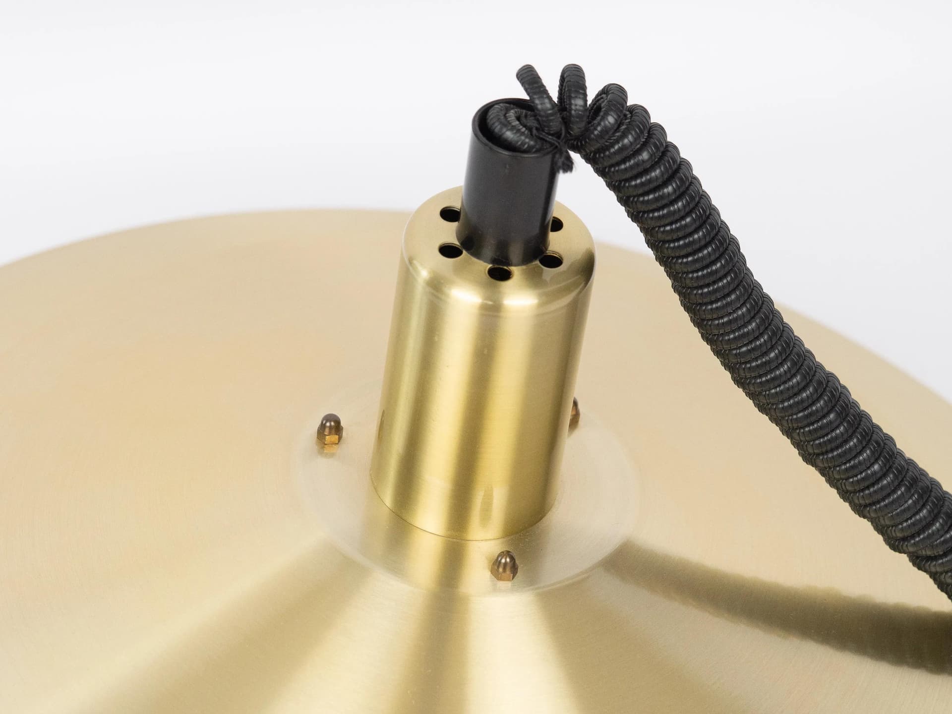 Golden Aluminum Pendant Lamp, Scandinavian Style, Denmark, 1970s - 14577