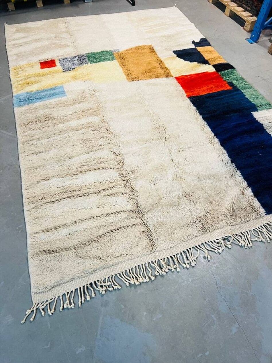 Ręcznie tkany dywan 250x150 cm, wełna, multikolor, Maroko - 201664