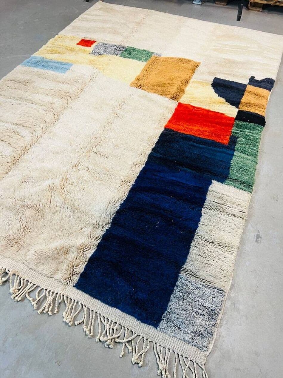 Ręcznie tkany dywan 250x150 cm, wełna, multikolor, Maroko - 201665