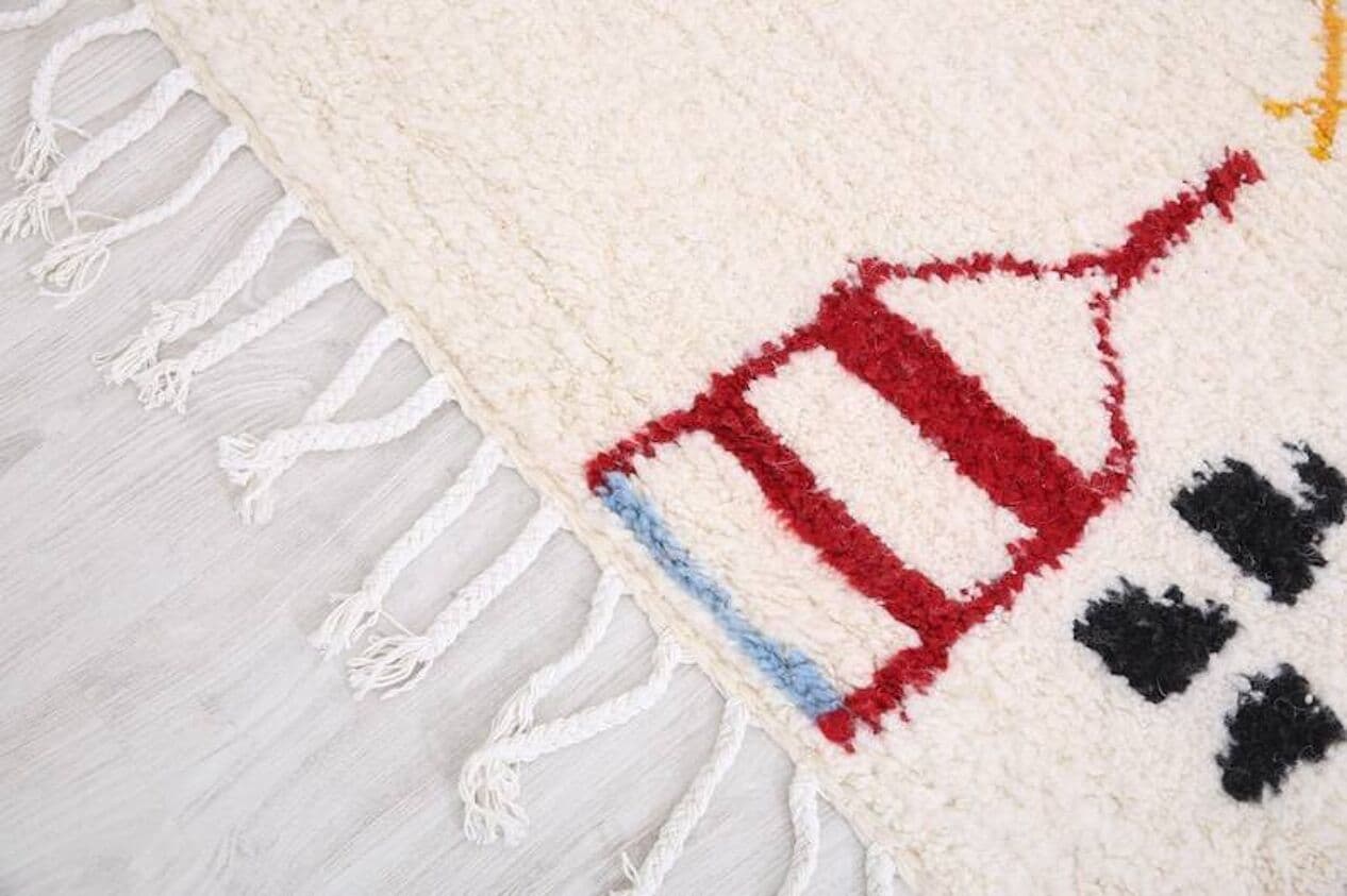 Ręcznie tkany dywan 250x150 cm, wełna, multikolor, Maroko - 201641