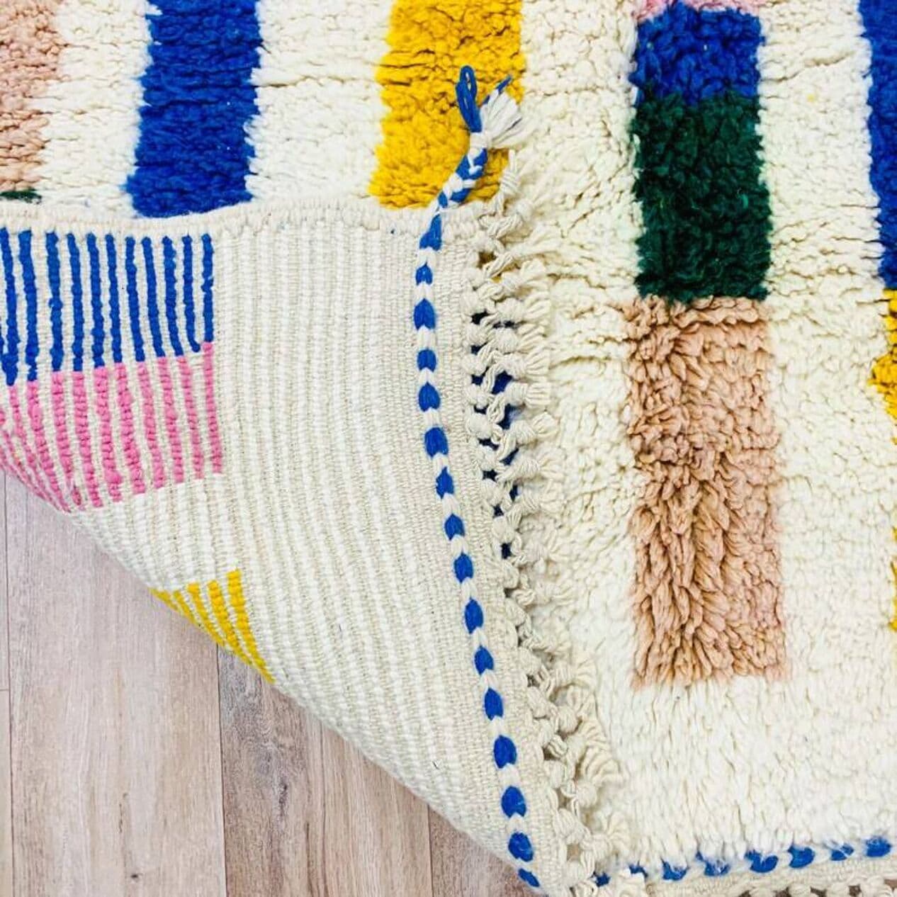 Ręcznie tkany dywan 200x300 cm, wełna, multikolor, Maroko - 201636