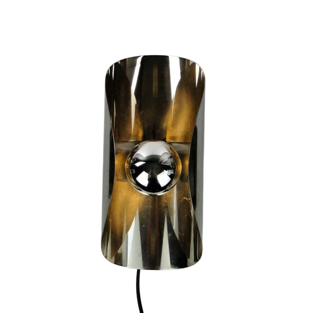 Wall sconce, Space Age, silver, chrome steel, Polam Wieliczka, Poland, 1960s. - DIMENSION