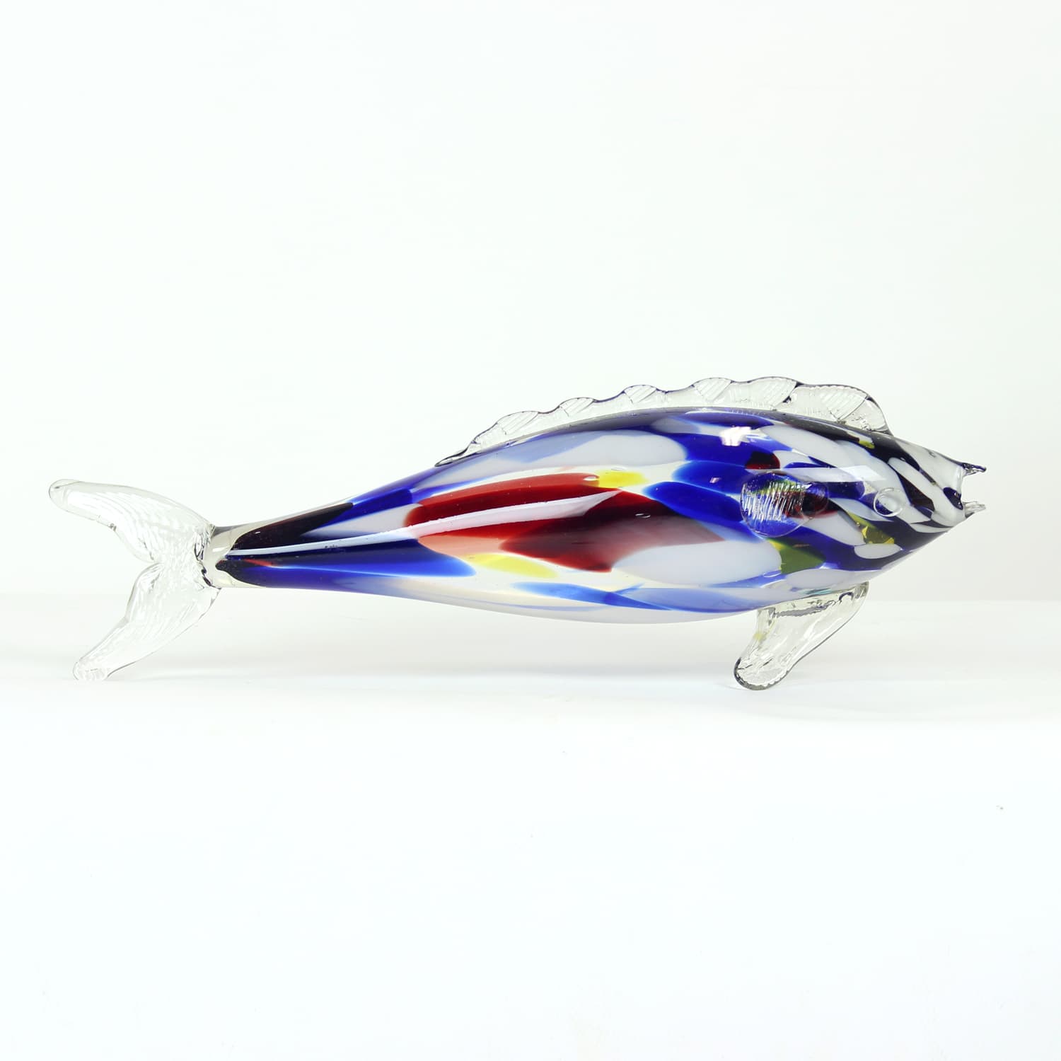 Statuetka ryba, multikolor, szkło, Czechosłowacja, lata 60.