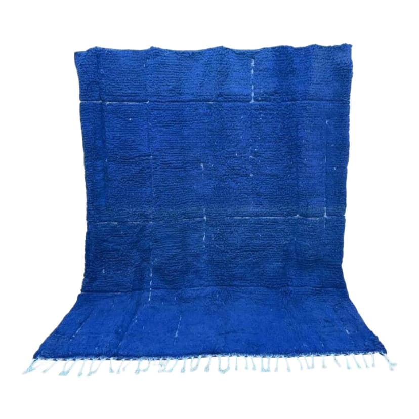 Ręcznie tkany dywan 200x300 cm, wełna, niebieski, Maroko