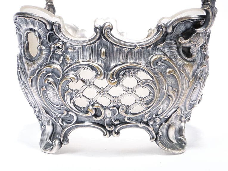 Jardiniere Rococo, silver-plated metal, frosted glass, WMF, Germany, 19th c. - 201160