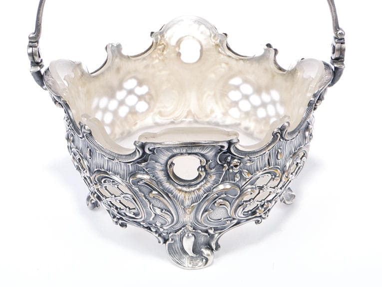 Jardiniere Rococo, silver-plated metal, frosted glass, WMF, Germany, 19th c. - 201157