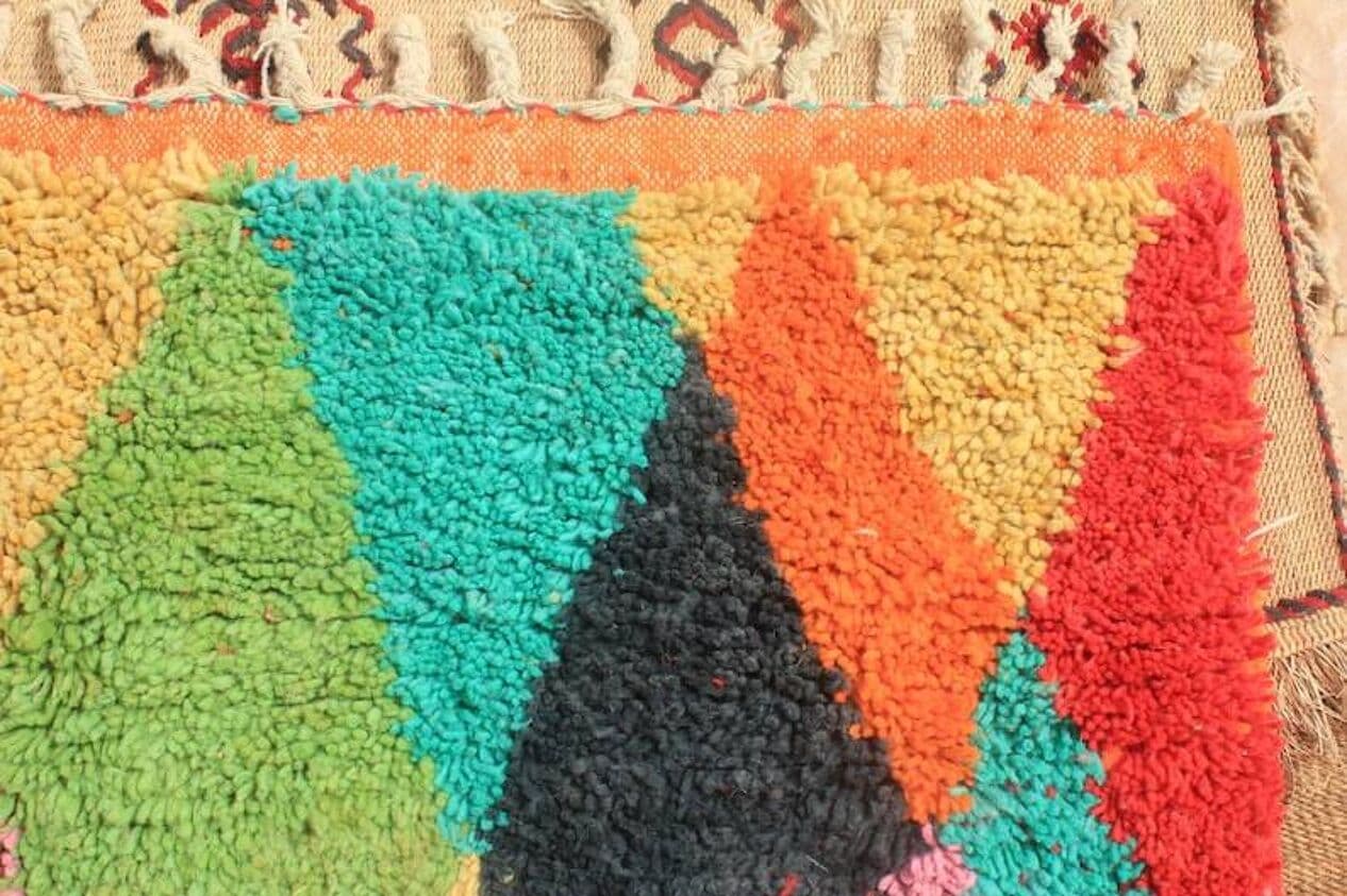 Ręcznie tkany dywan 250x150 cm, wełna, multikolor, Maroko - 201543