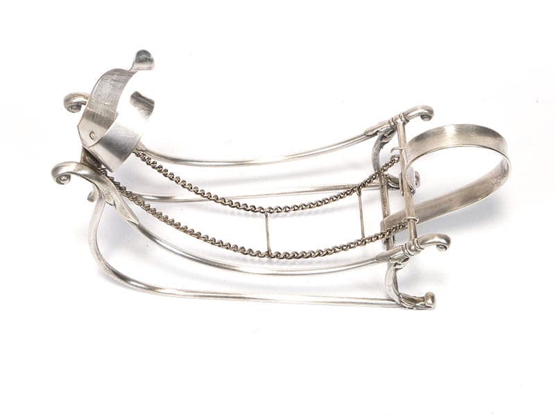 Postument na butelkę, sań, srebrny, mosiądz, WMF, Niemcy, XIX w. - 201179