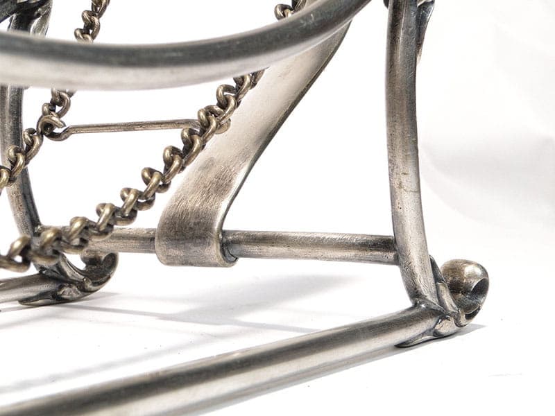 Postument na butelkę, sań, srebrny, mosiądz, WMF, Niemcy, XIX w. - 201183