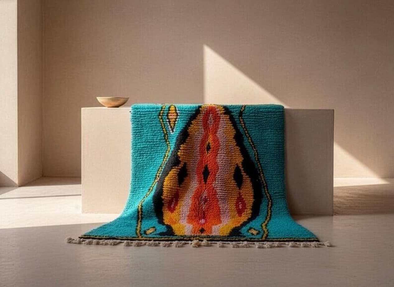 Ręcznie tkany dywan 200x300 cm, wełna, multikolor, Maroko - 201509