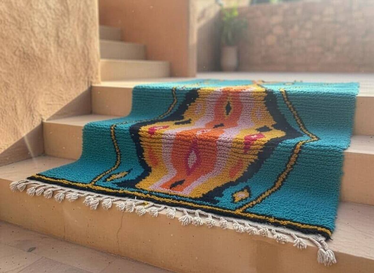 Ręcznie tkany dywan 200x300 cm, wełna, multikolor, Maroko - 201507