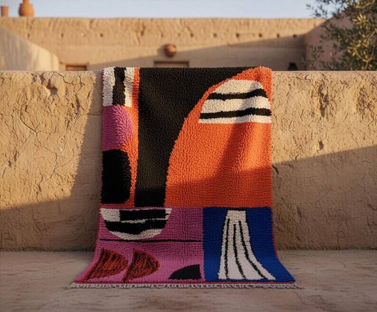 Ręcznie tkany dywan 200x300 cm, wełna, multikolor, Maroko - 201492