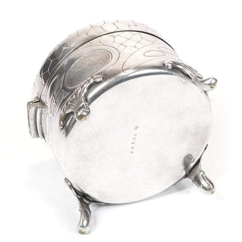 Sugar bowl Art Nouveau, reptile skin, silver-plated brass, Szandrik, Austria, early 20th c. - 201199