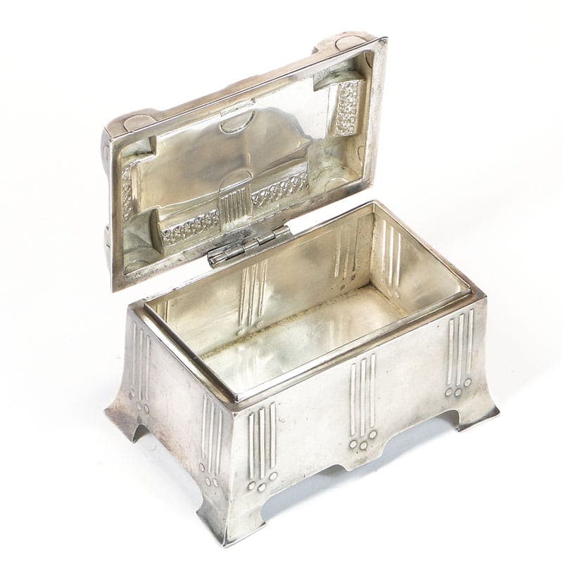 Sugar box, Art Nouveau, silver brass, Sandrik, Czech Republic, early 20th c. - 201211