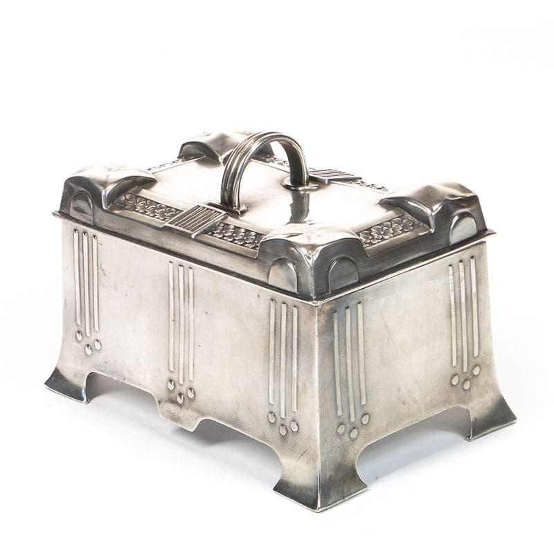 Sugar box, Art Nouveau, silver brass, Sandrik, Czech Republic, early 20th c. - 201208