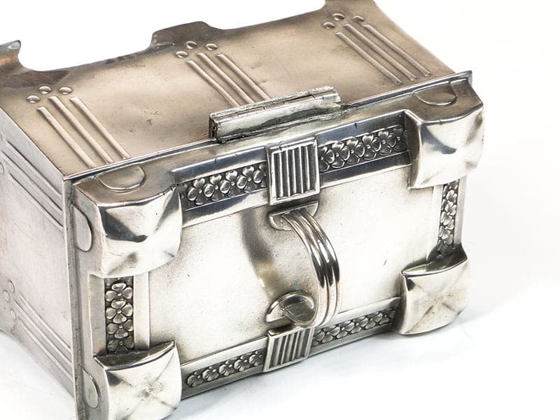 Sugar box, Art Nouveau, silver brass, Sandrik, Czech Republic, early 20th c. - 201205