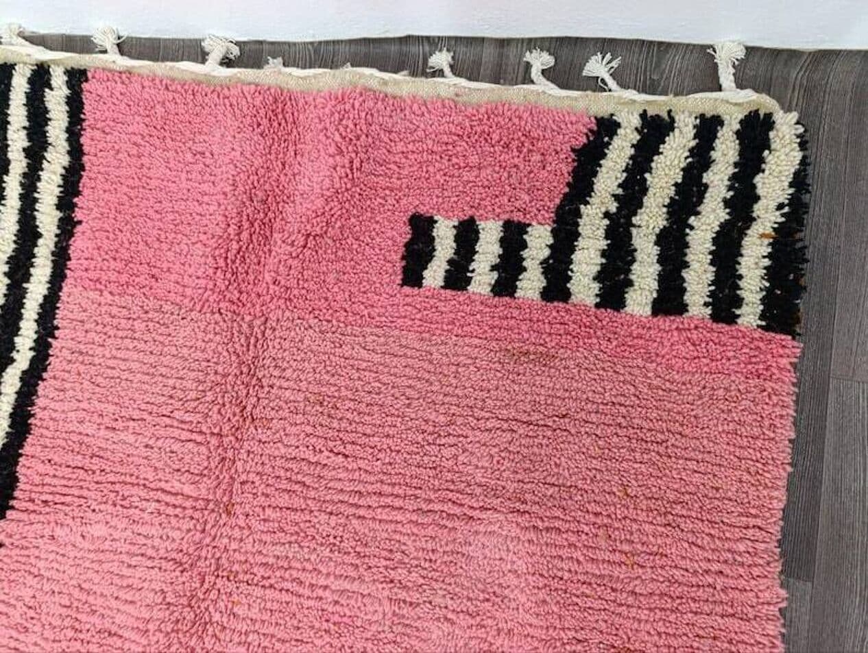 Ręcznie tkany dywan 250x150 cm, wełna, różowy, Maroko - 201412