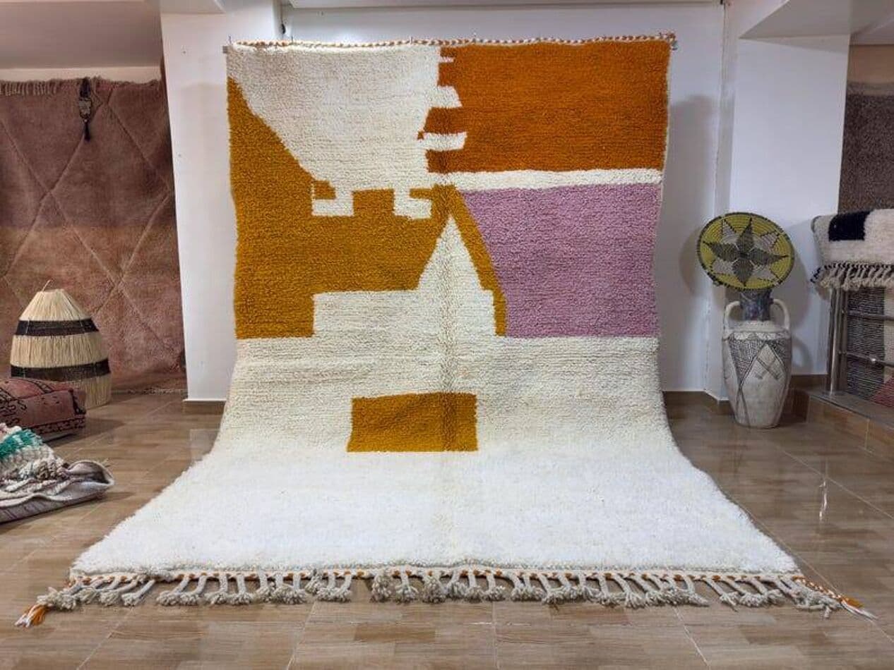 Ręcznie tkany dywan 200x300 cm, wełna, multikolor, Maroko - 201350